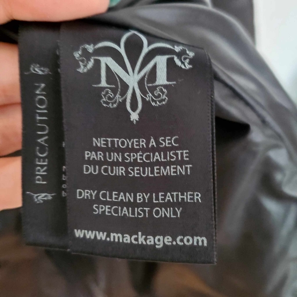 Mackage Black Nylon Double Zip Hood Lined Parka With Black Fur Collar S - Picture 8 of 10